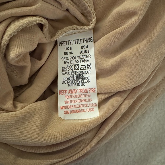 PrettyLittleThing Beige Slinky Open Back Midi Dress | Size 4 NWT - Picture 4 of 6